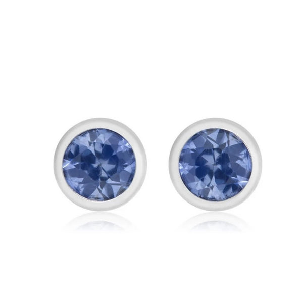 14 Karat Gold Sapphire Pair of Stud Earrings - OGI-LTD