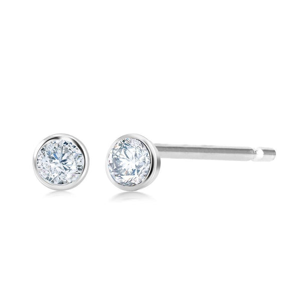 14 Karat Gold Diamond Pair Stud Earrings - OGI-LTD
