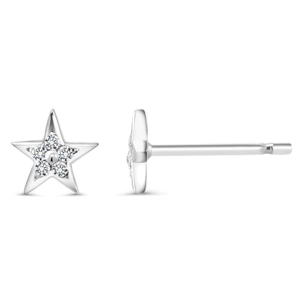 14 Karat Gold Diamond Star Pair or Single Stud Earrings - OGI-LTD