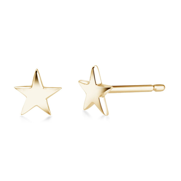 14 Karat Gold Mini Star Pair or Single Stud Earrings - OGI-LTD