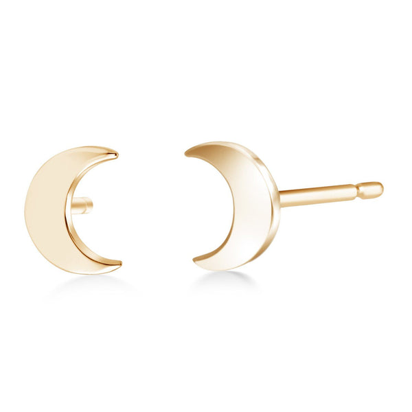 14 Karat Gold Half Moon Pair Pair or Single Stud Earrings - OGI-LTD