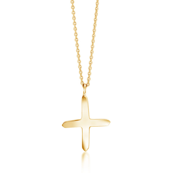 14 Karat Yellow Gold Cross Necklace Pendant - OGI-LTD