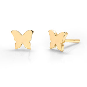 14 Karat Gold Butterfly Stud Earrings - OGI-LTD