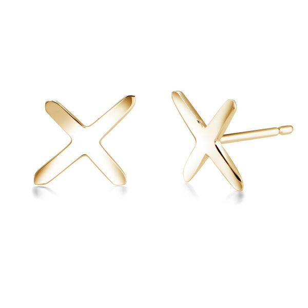 14 Karat Gold Cross Pair or Single Stud Earrings - OGI-LTD