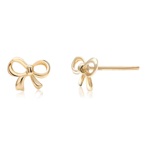 14 karat yellow gold bow earrings  
