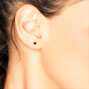 14 Karat Gold Ruby Pair of Stud Earrings - OGI-LTD