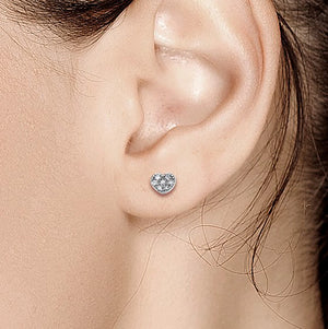 14 karat Gold Diamond Heart Pair or Single Stud Earrings - OGI-LTD