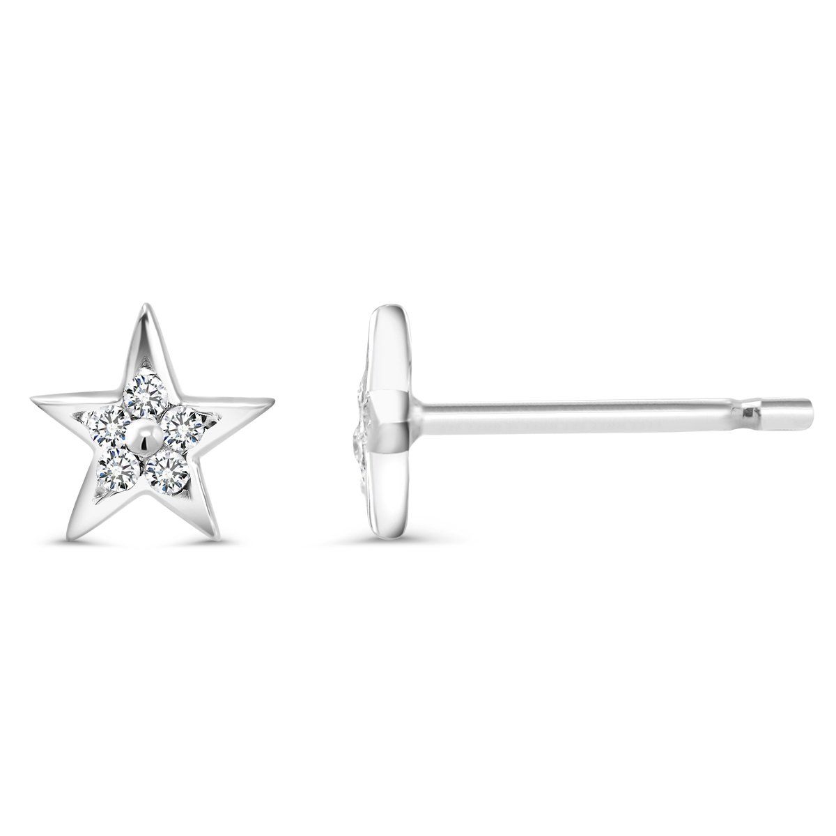 送料関税込【AMY O】Gemstone Star Studs 14K☆4mm(2色)国内発送 Gemstone Star Studs, 14K White Gold Earrings, Cartilage