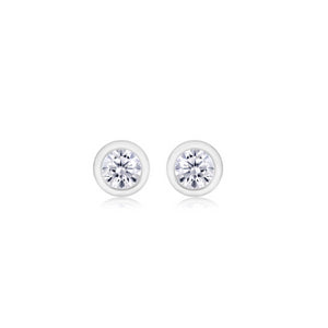 14 Karat Gold Bezel Set Diamond Pair or Single Stud Earrings - OGI-LTD